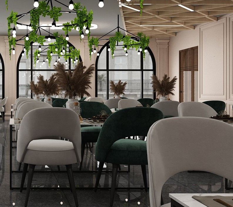 Decorated seating space